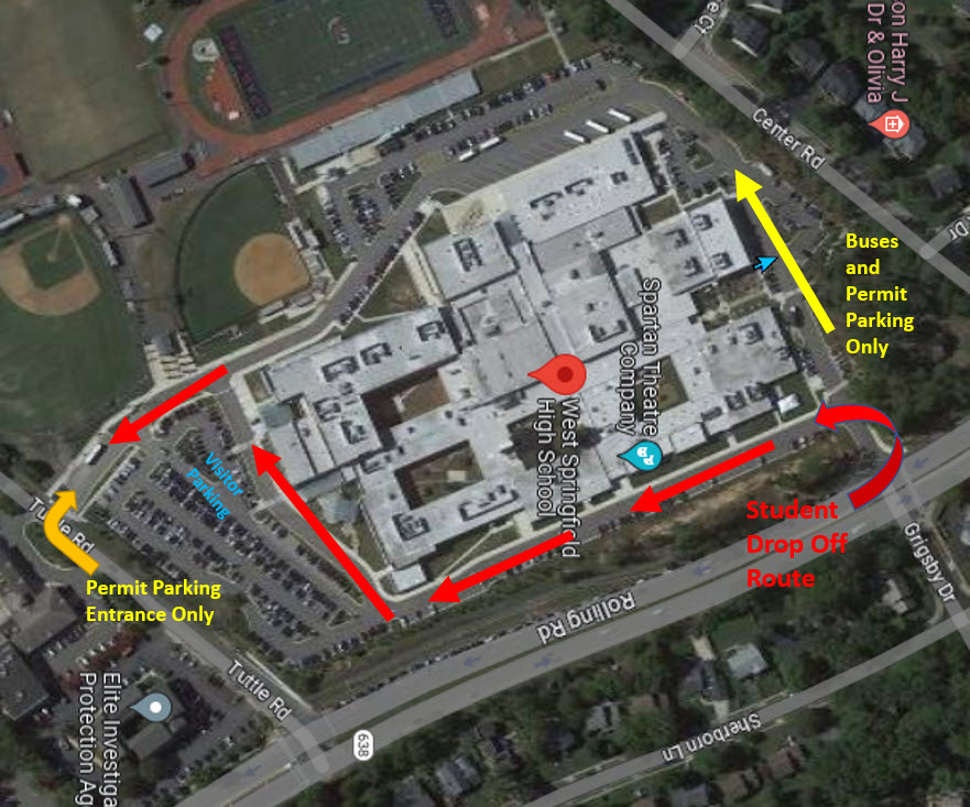a map for the flow of traffic at west springfield