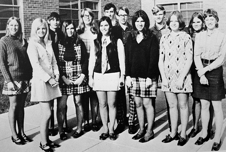 Black and white photograph of the West Springfield Latin Club from the 1970 to 1971 yearbook.